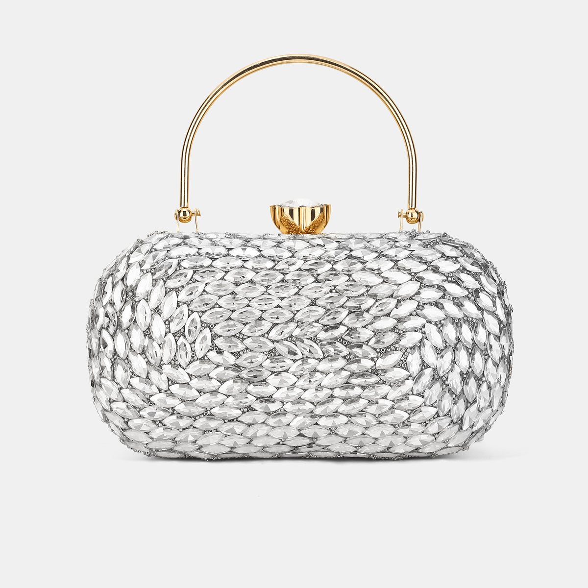 Jewel Medium Silver Clutch