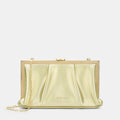 Pleatz framed Gold Medium Clutch