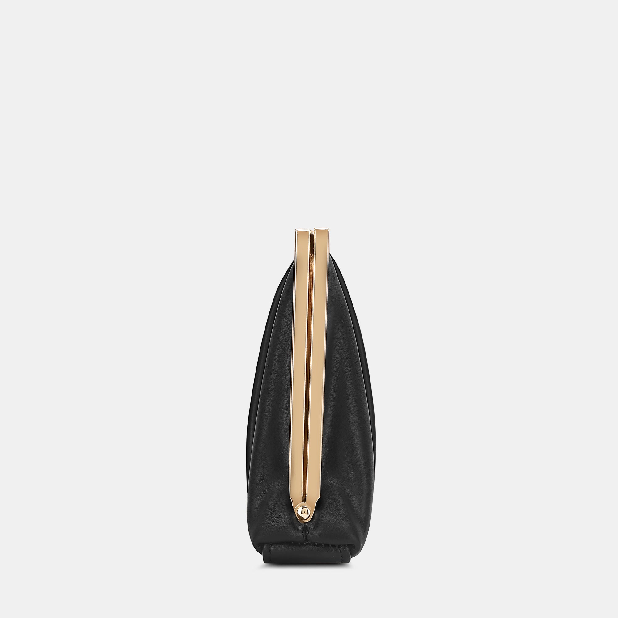 Lavie Luxe Pleatz framed Black Medium Women's Clutch