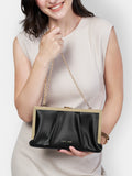 Pleatz framed Medium Clutch