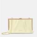 Pleatz framed Off Medium Clutch