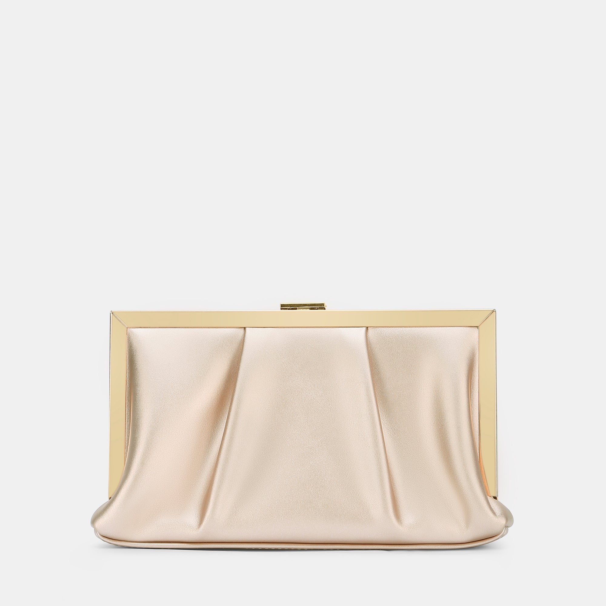 Lavie Luxe Pleatz framed Rose Gold Medium Women's Clutch