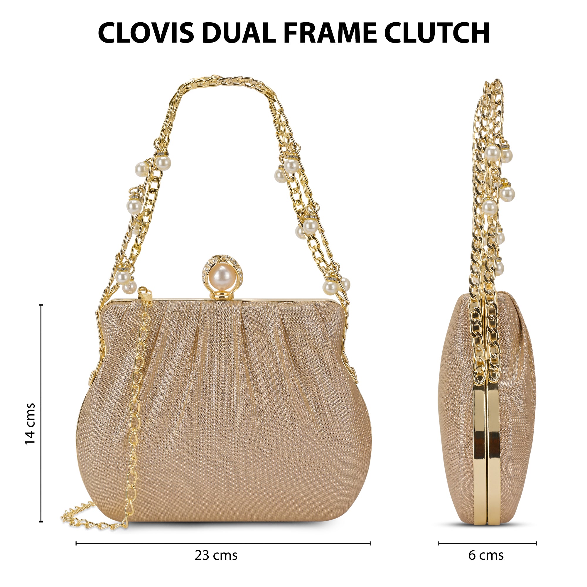 Clovis Small Dual Handle Frame Clutch