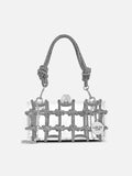 Mesh Medium Silver Clutch