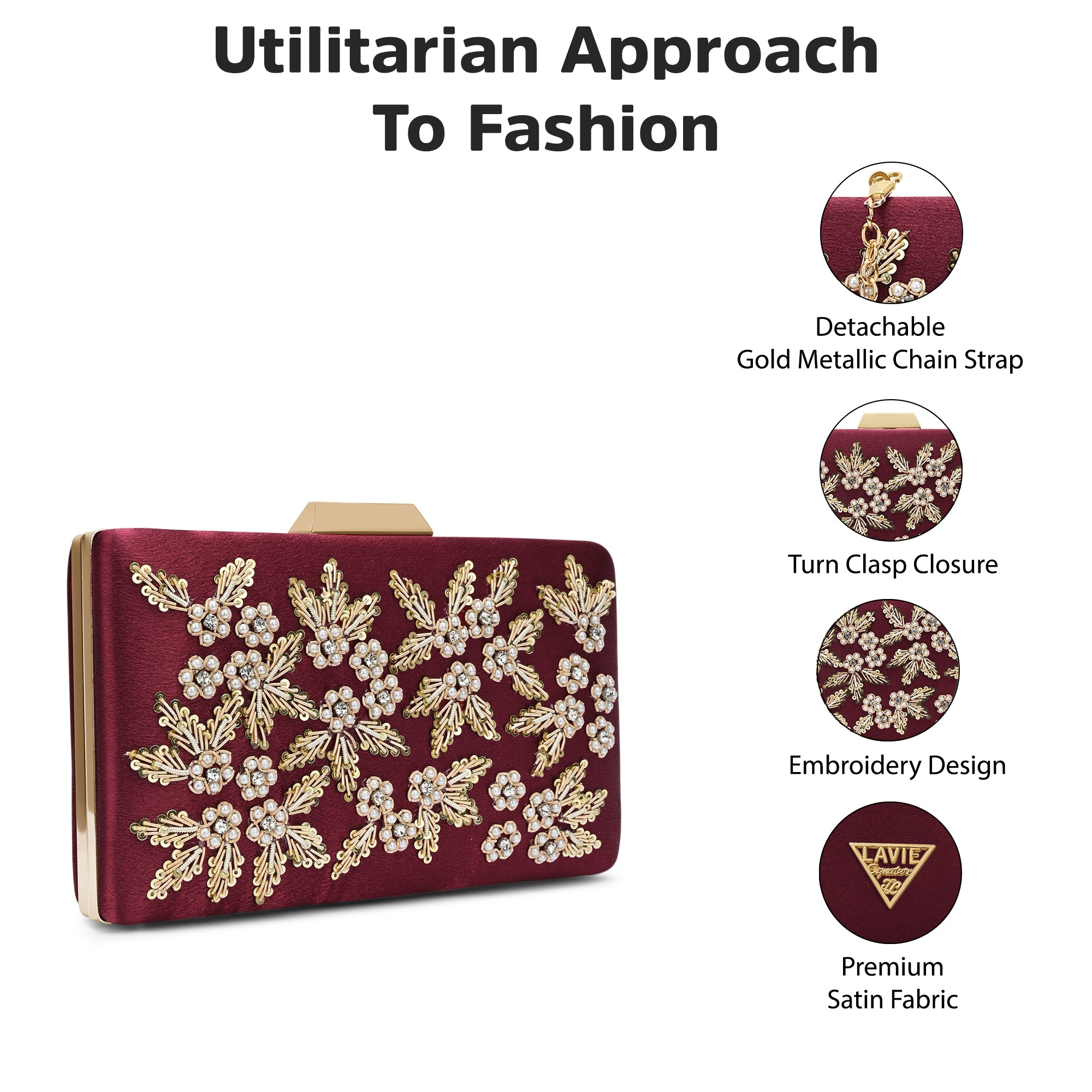 Ogden Embroyidery Large Frame Clutch