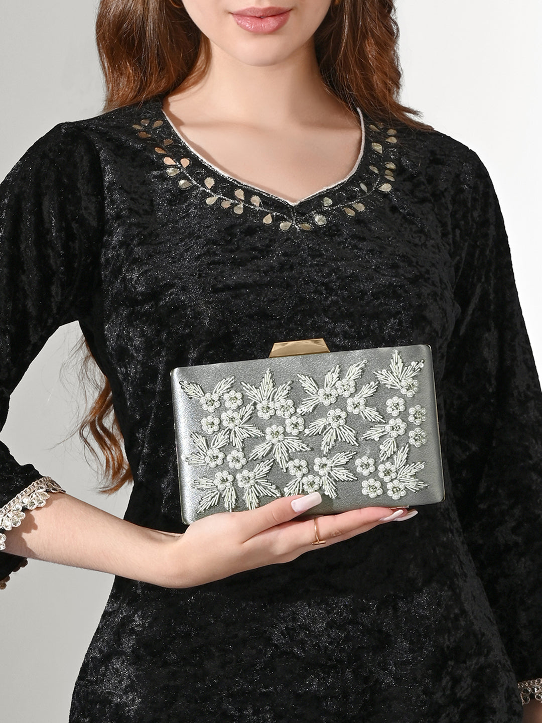 Ogden Embroyidery Large Frame Clutch