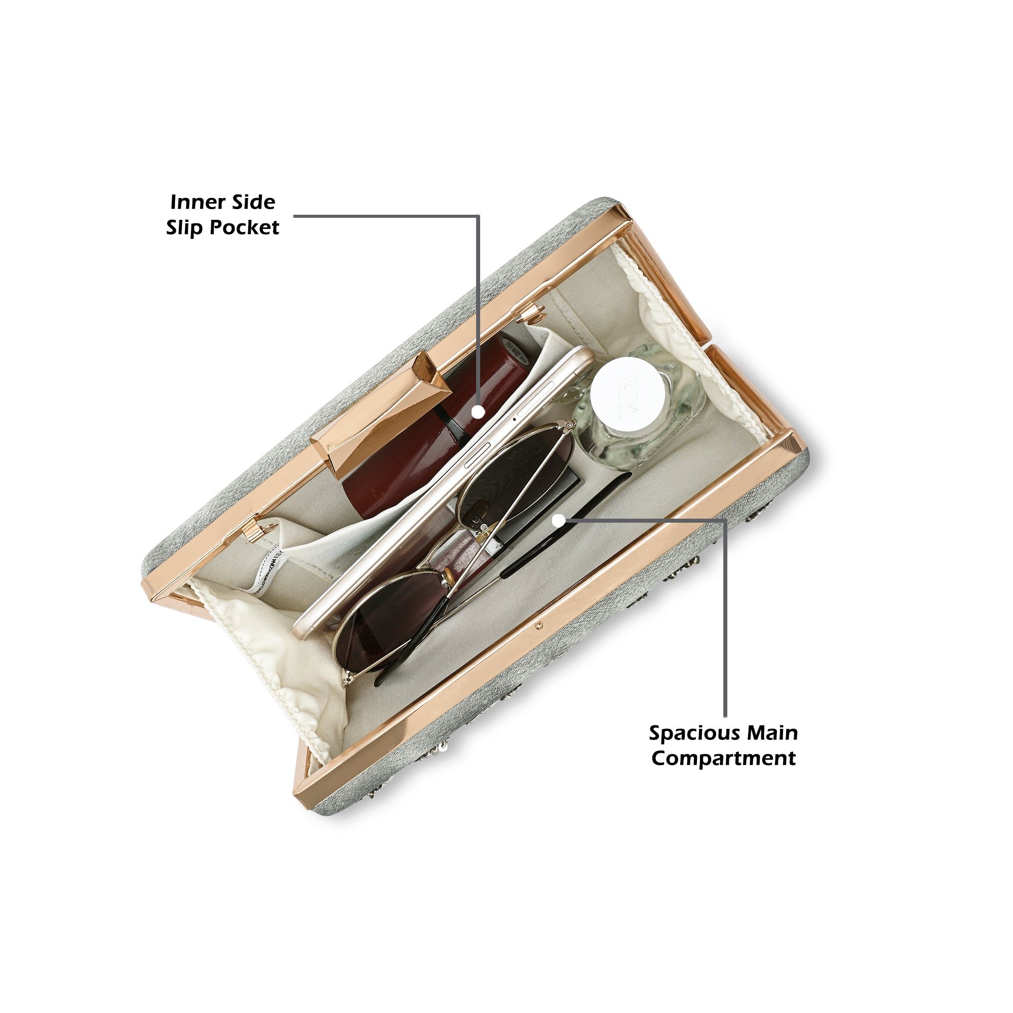 Ogden Embroyidery Large Frame Clutch