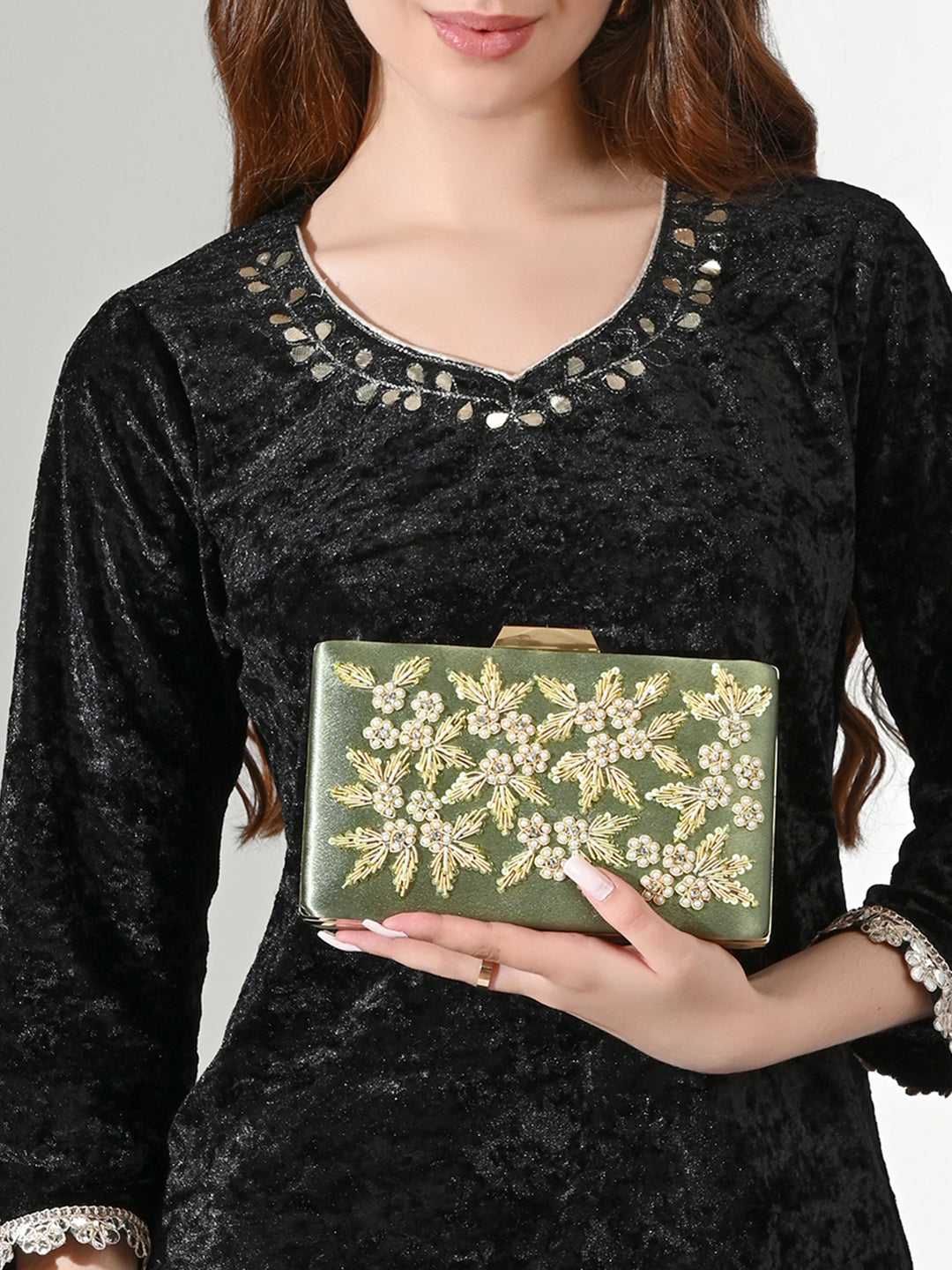 Ogden Embroyidery Large Frame Clutch