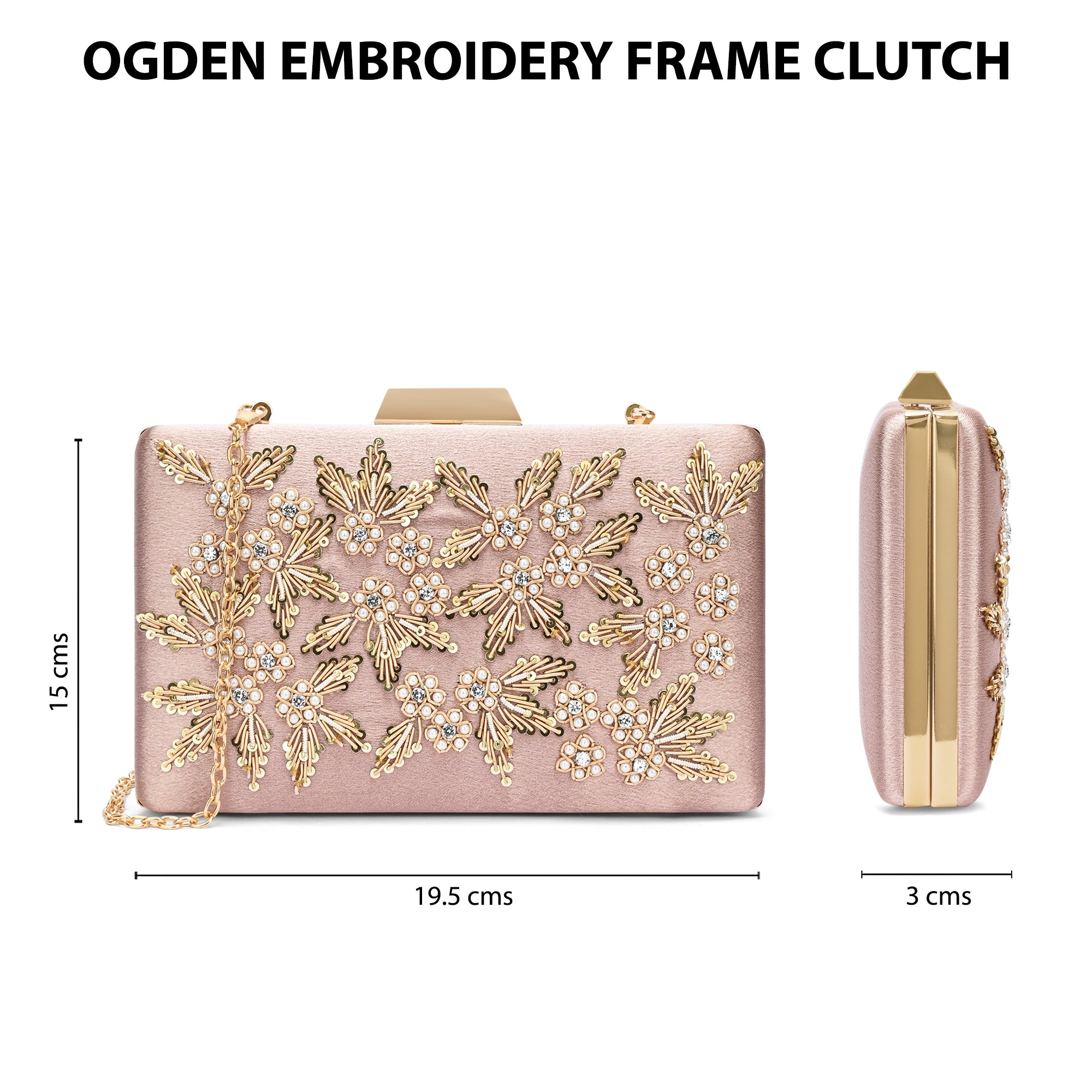 Ogden Embroyidery Large Frame Clutch