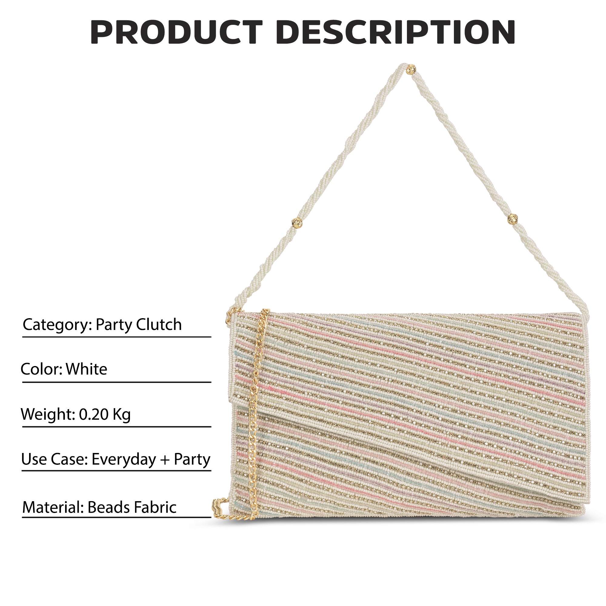 Roanoke Beads Envelop Large Clutch