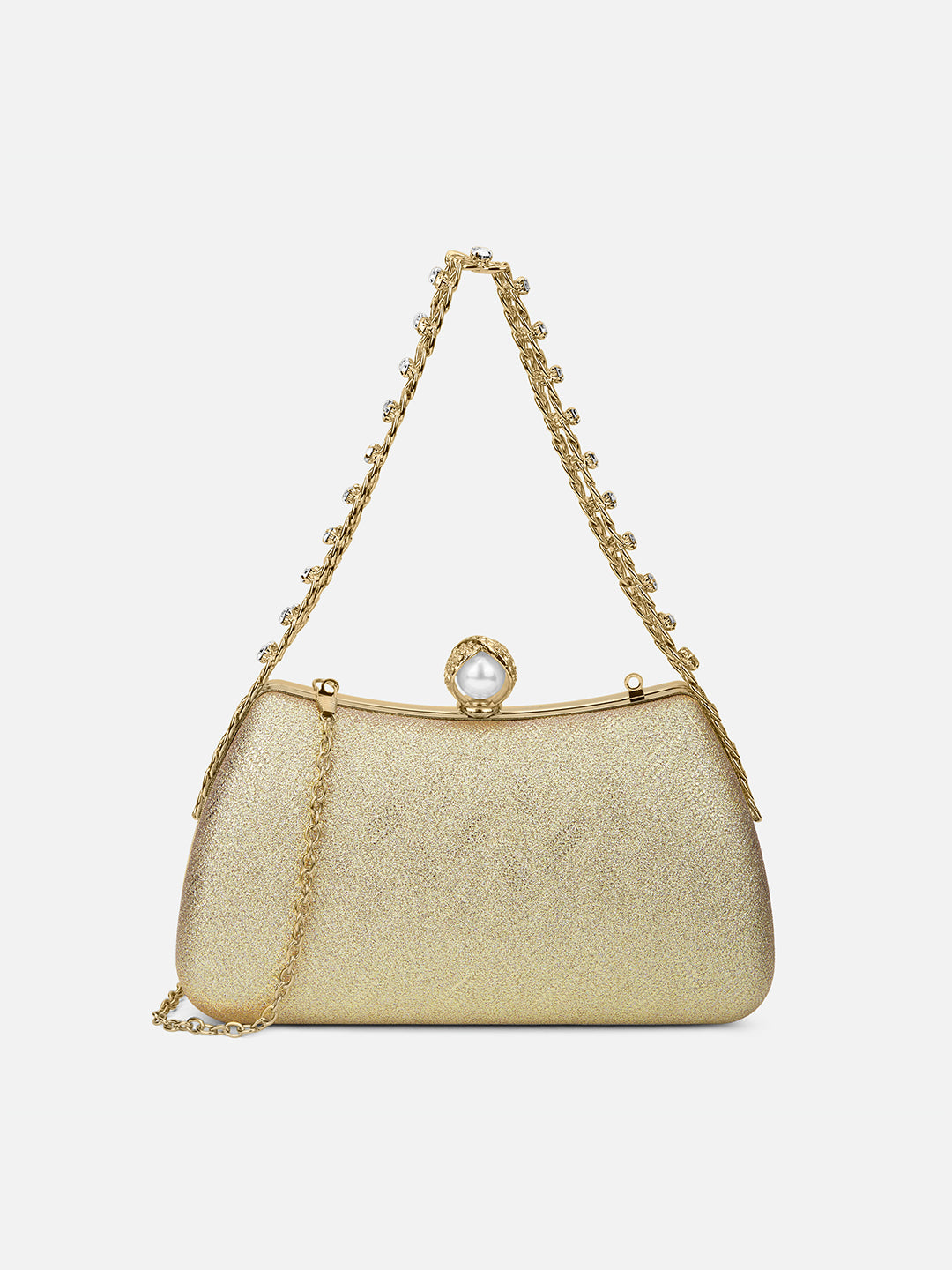 Updo Large Framed Clutch Gold