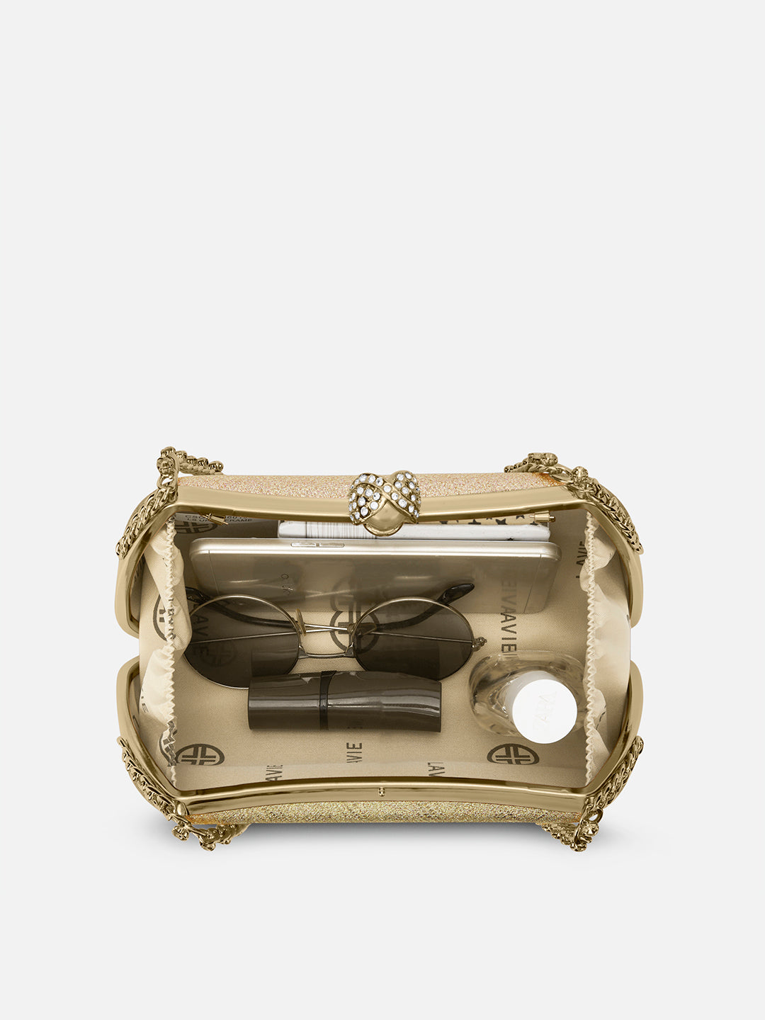 Updo Large Framed Clutch Gold
