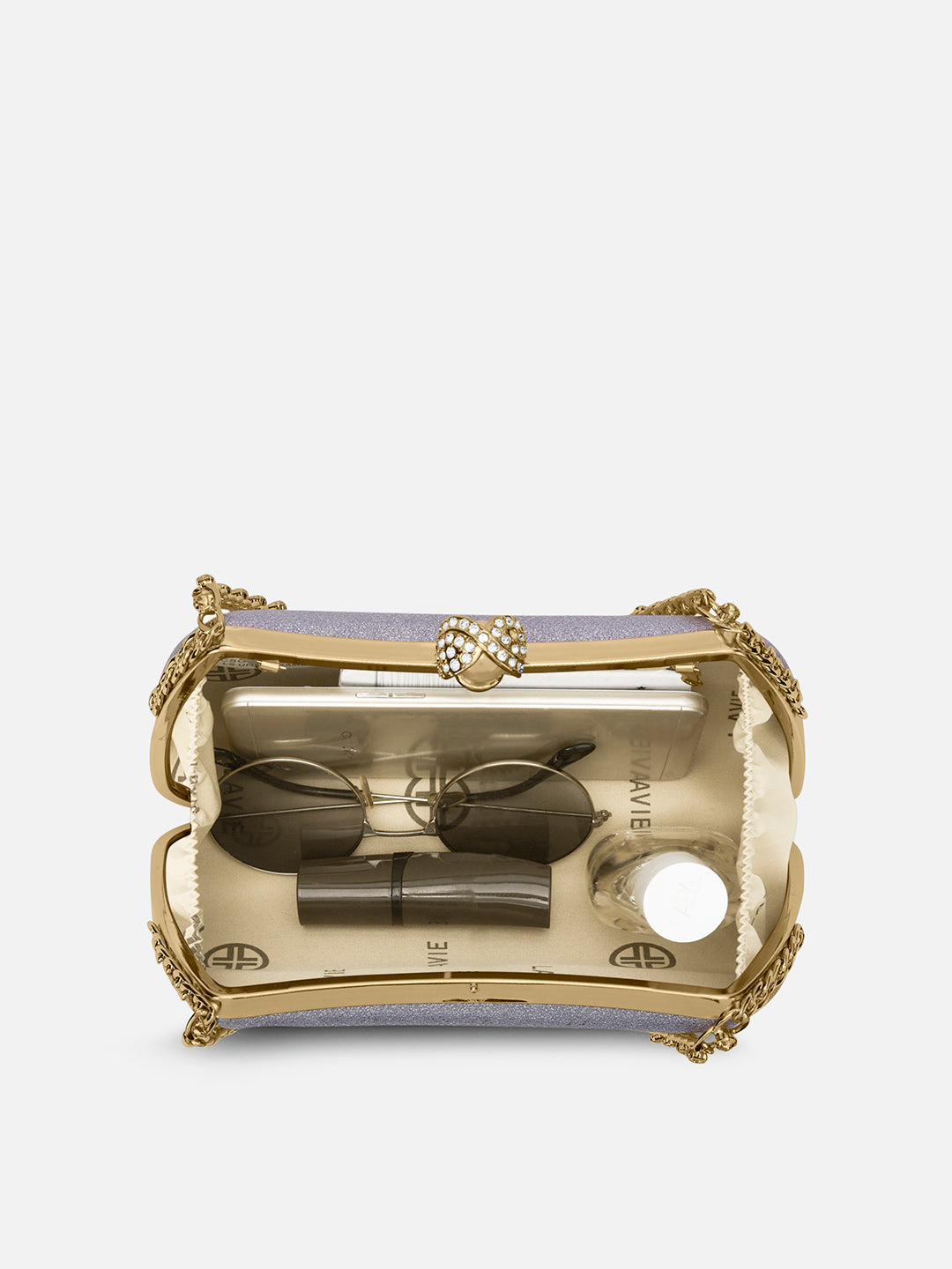 Updo Large Framed Clutch Silver