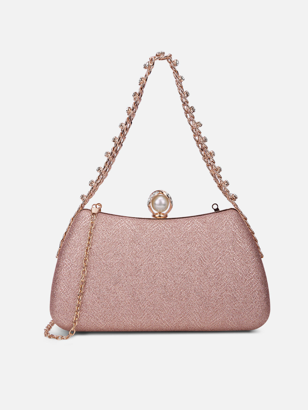 Updo Large Framed Clutch Rose Gold