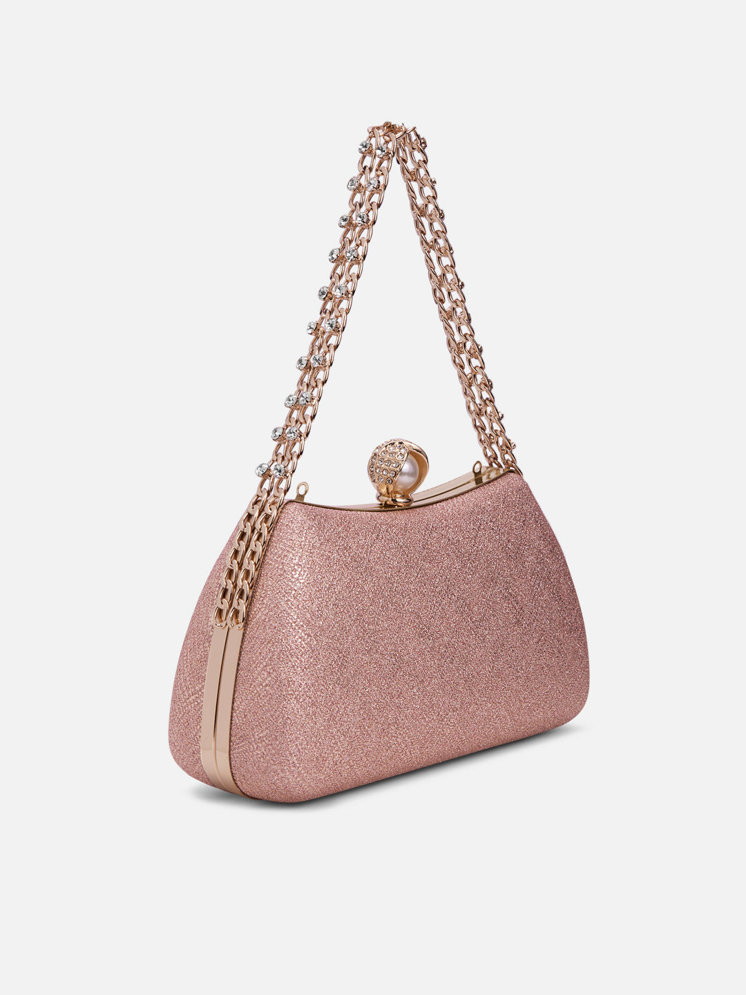 Updo Large Framed Clutch Rose Gold