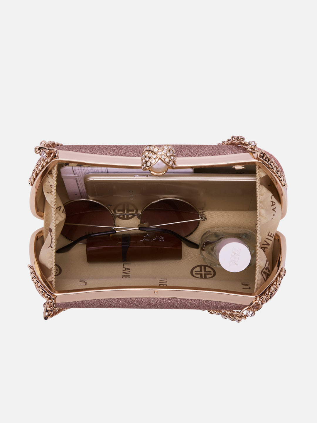 Updo Large Framed Clutch Rose Gold