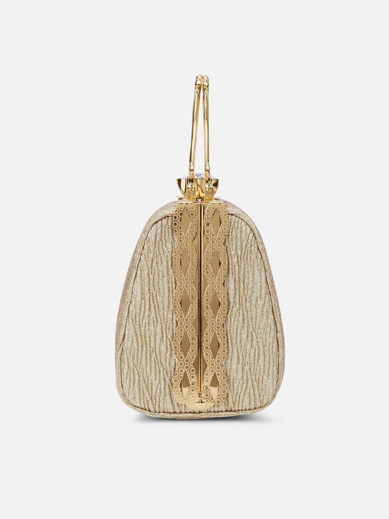 Glisten Small Framed Clutch Gold