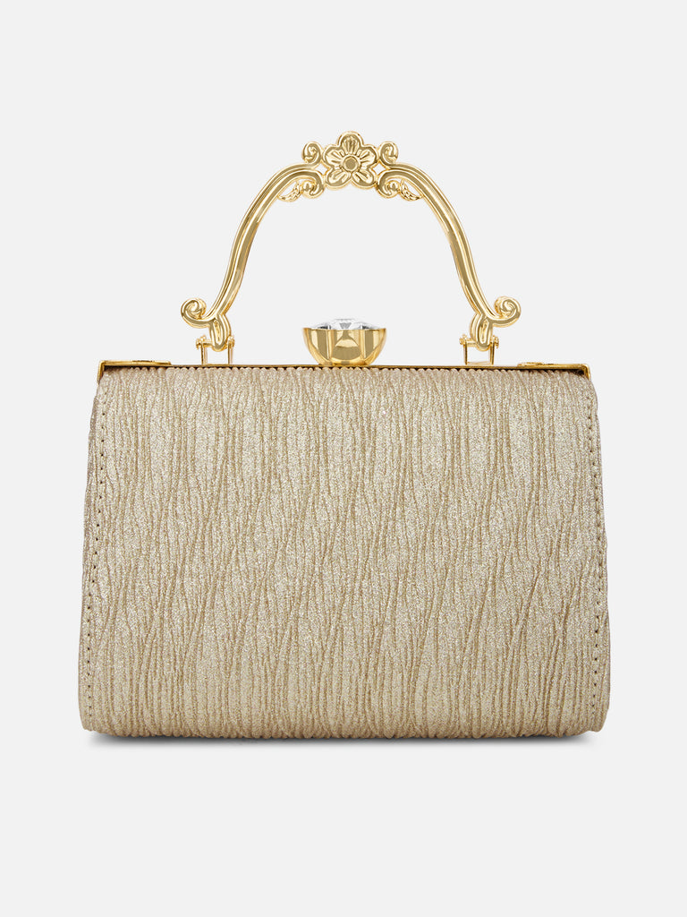 Glisten Small Framed Clutch Gold