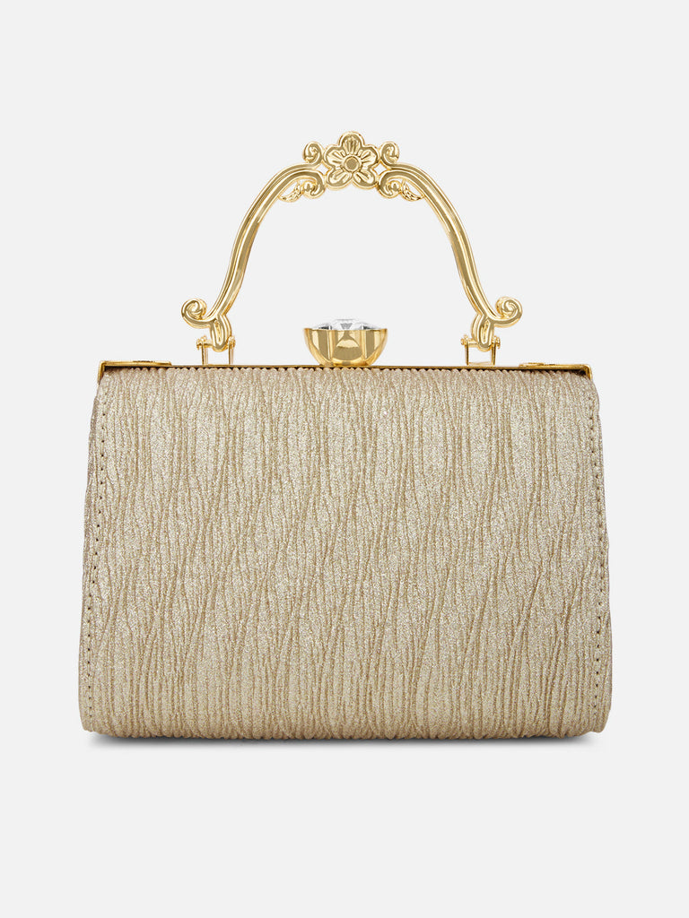 Glisten Small Framed Clutch Gold