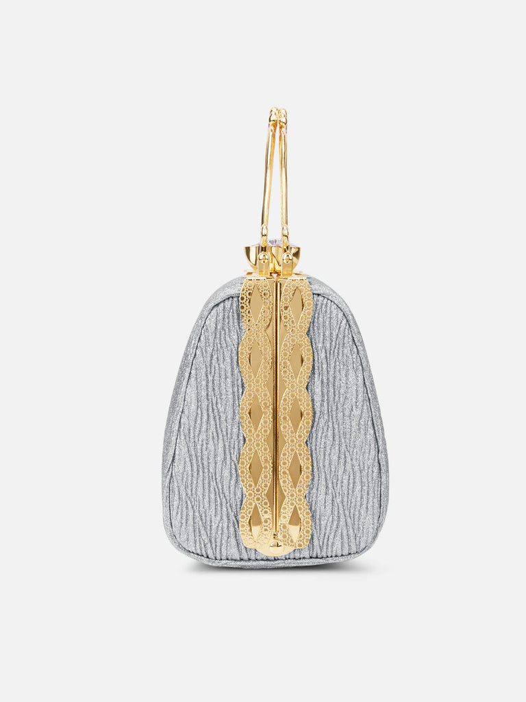 Glisten Small Framed Clutch Silver
