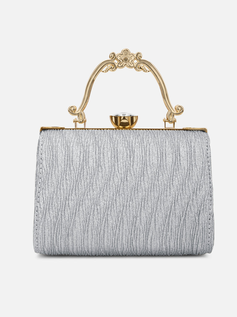 Glisten Small Framed Clutch Silver