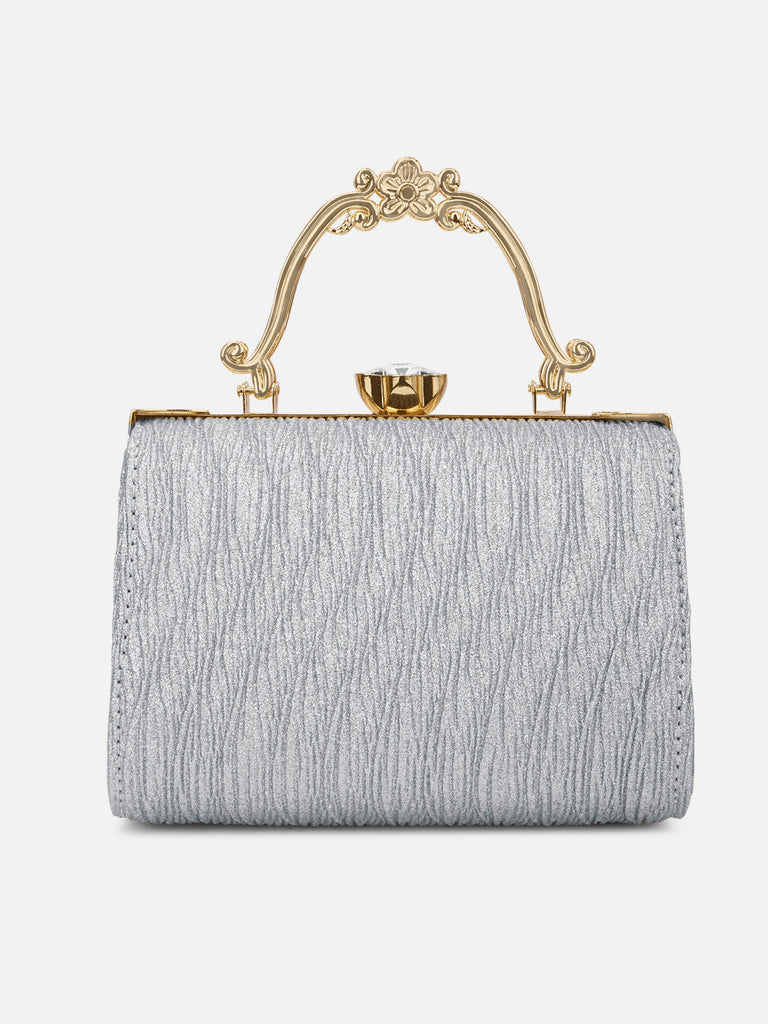 Glisten Small Framed Clutch Silver