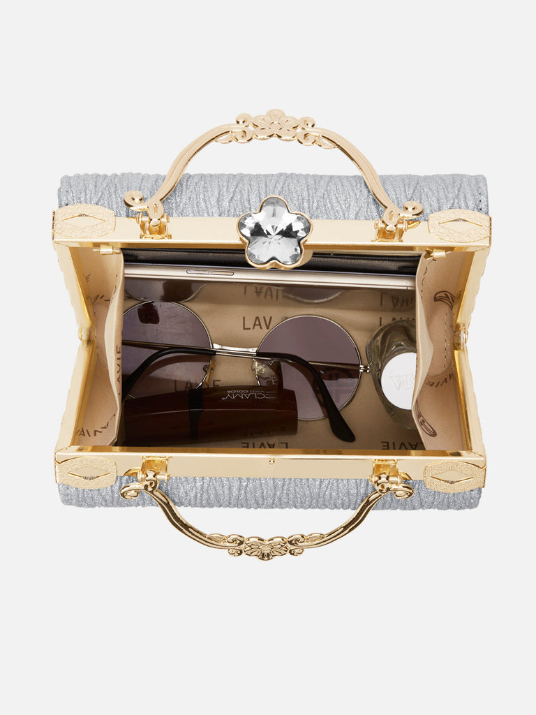 Glisten Small Framed Clutch Silver