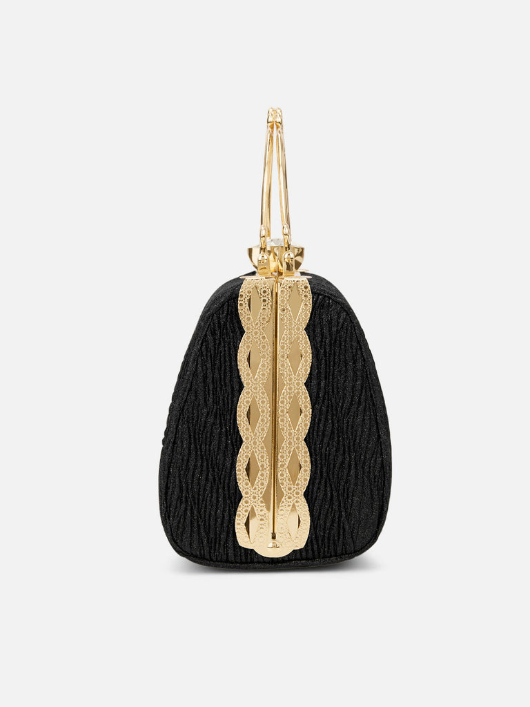 Glisten Small Framed Clutch Black