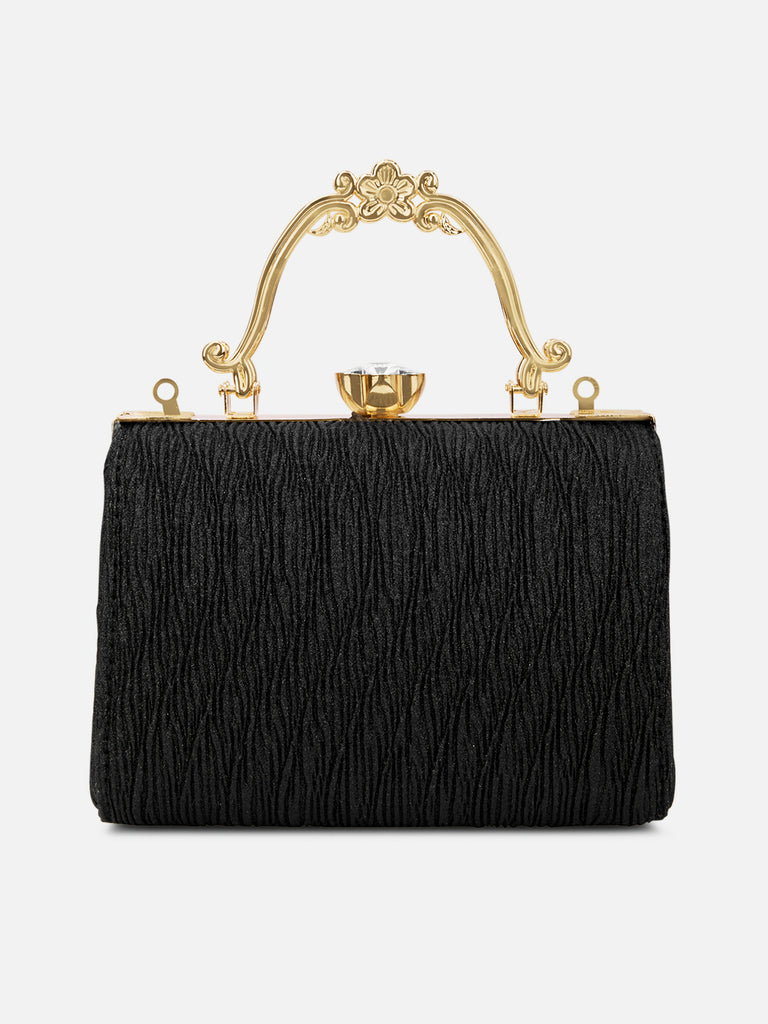 Glisten Small Framed Clutch Black