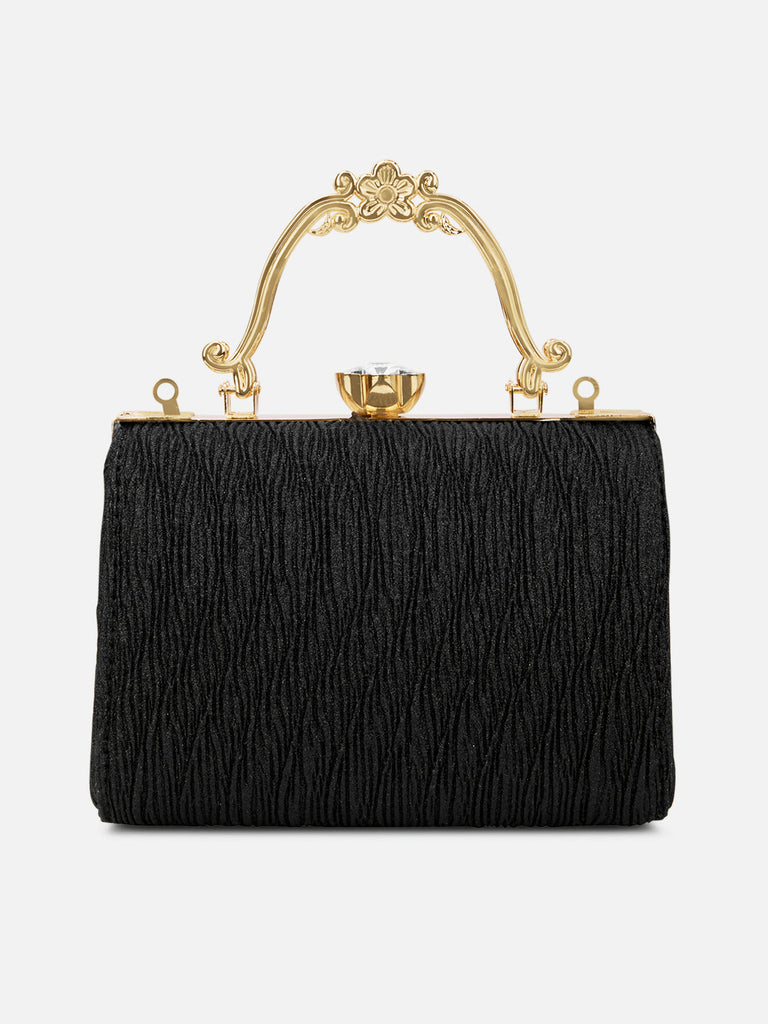 Glisten Small Framed Clutch Black