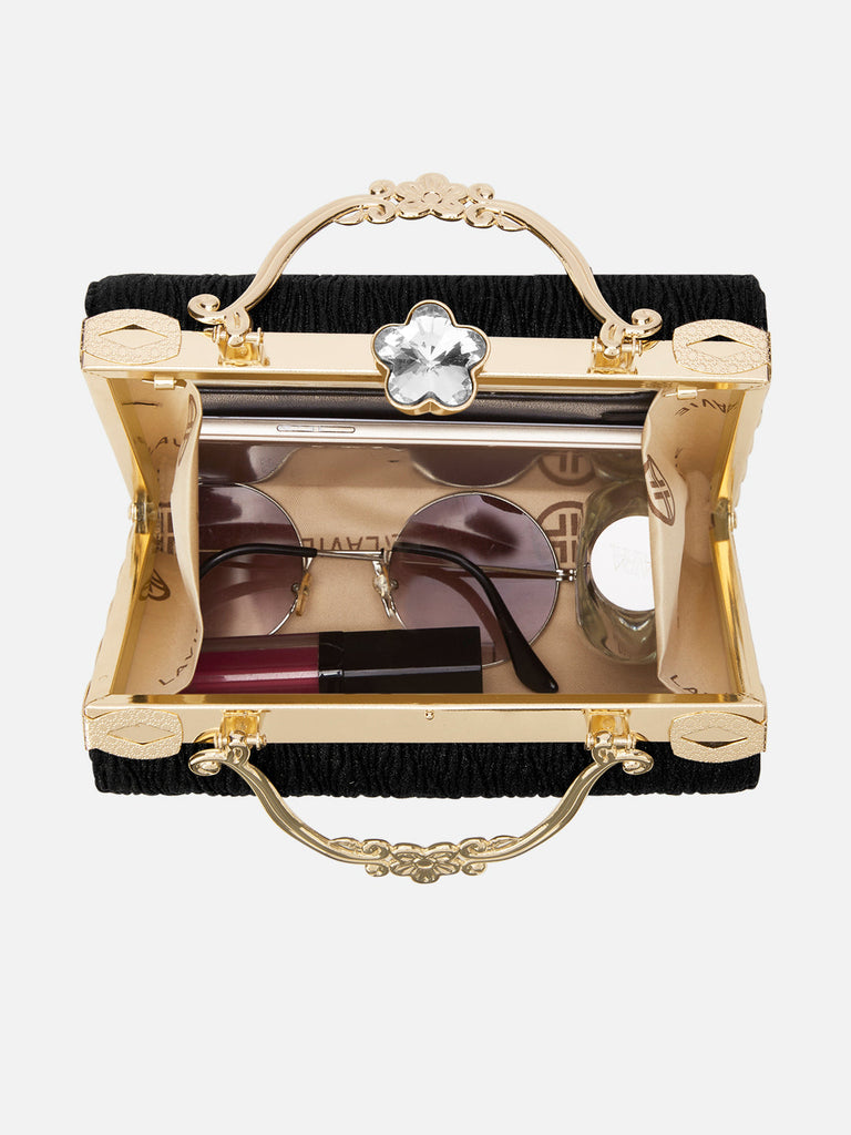 Glisten Small Framed Clutch Black