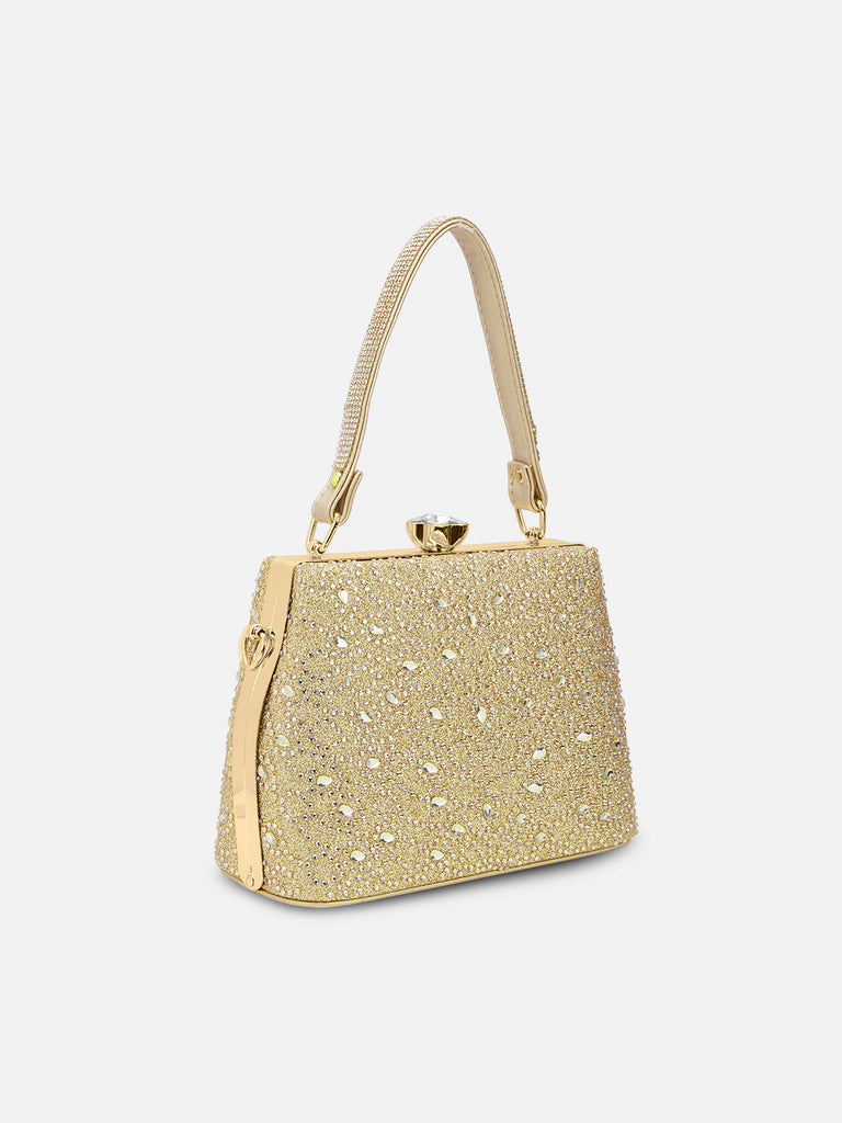 Flare Large Framed Clutch Gold