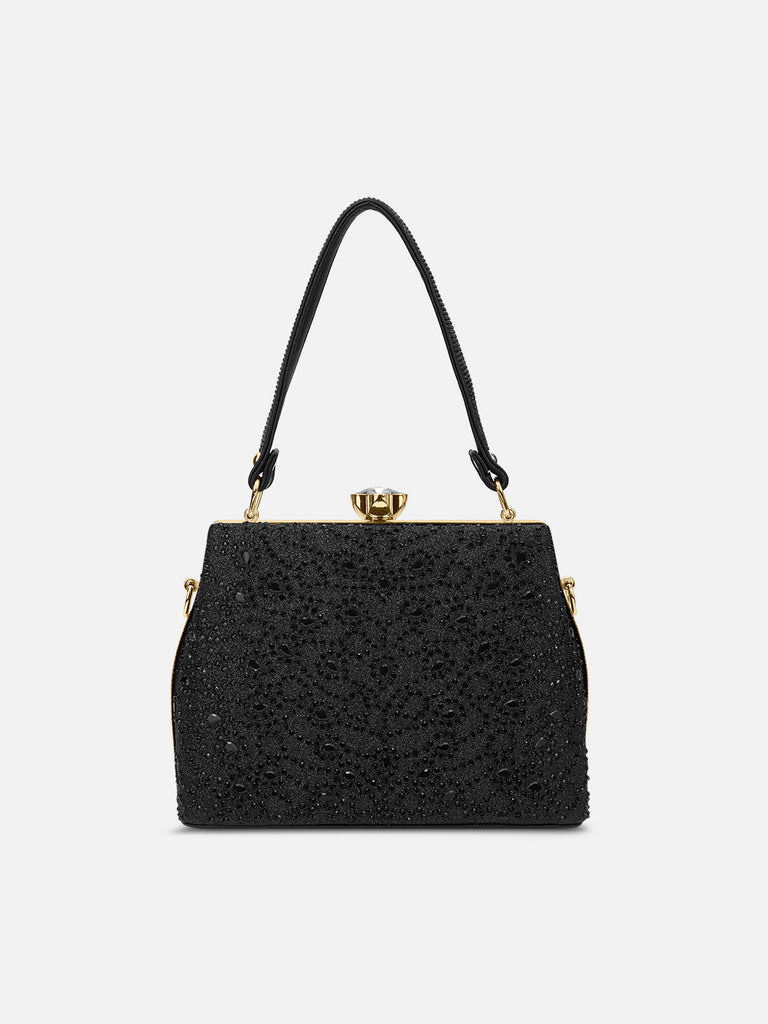 Flare Large Framed Clutch Black