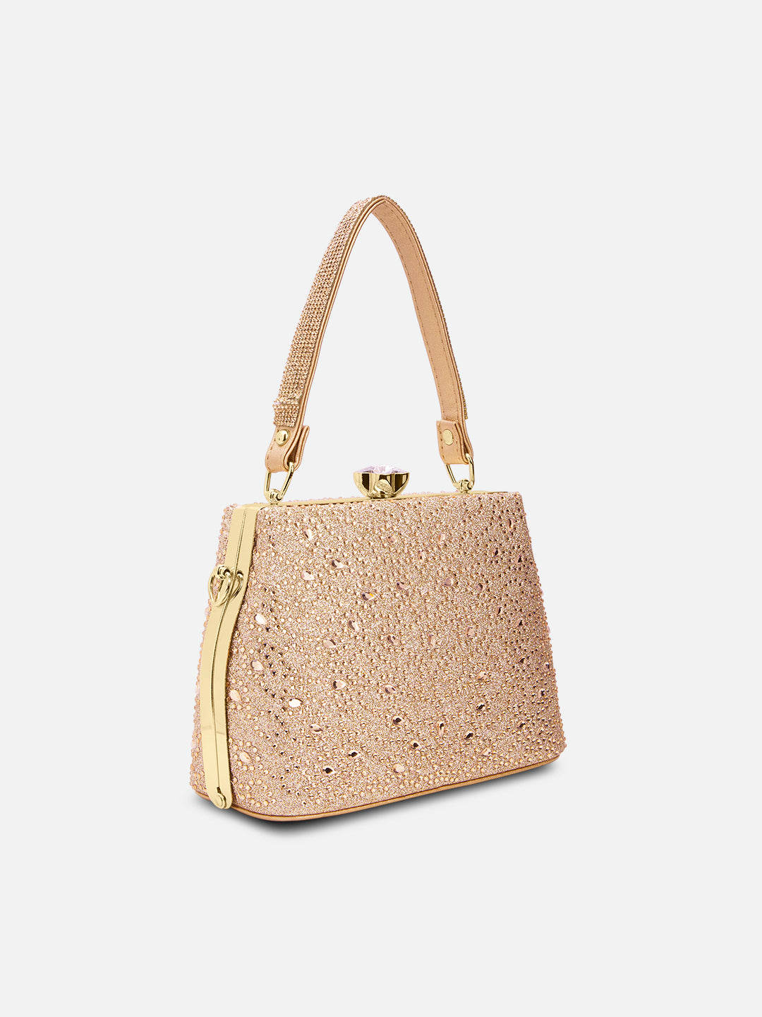 Flare Large Framed Clutch Rose Gold