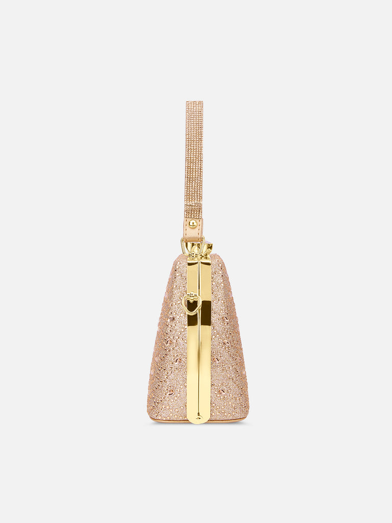 Flare Large Framed Clutch Rose Gold