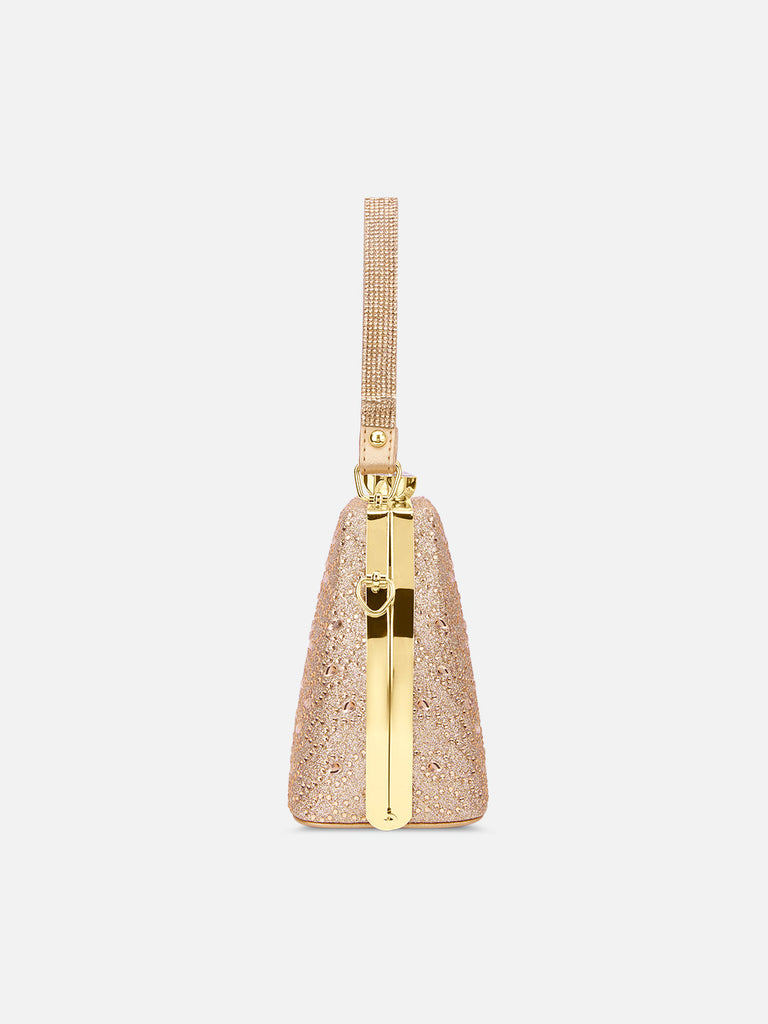 Flare Large Framed Clutch Rose Gold