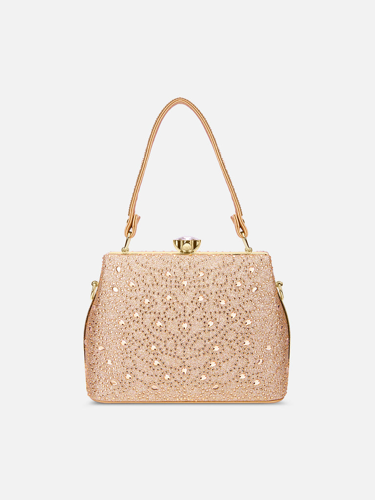 Flare Large Framed Clutch Rose Gold