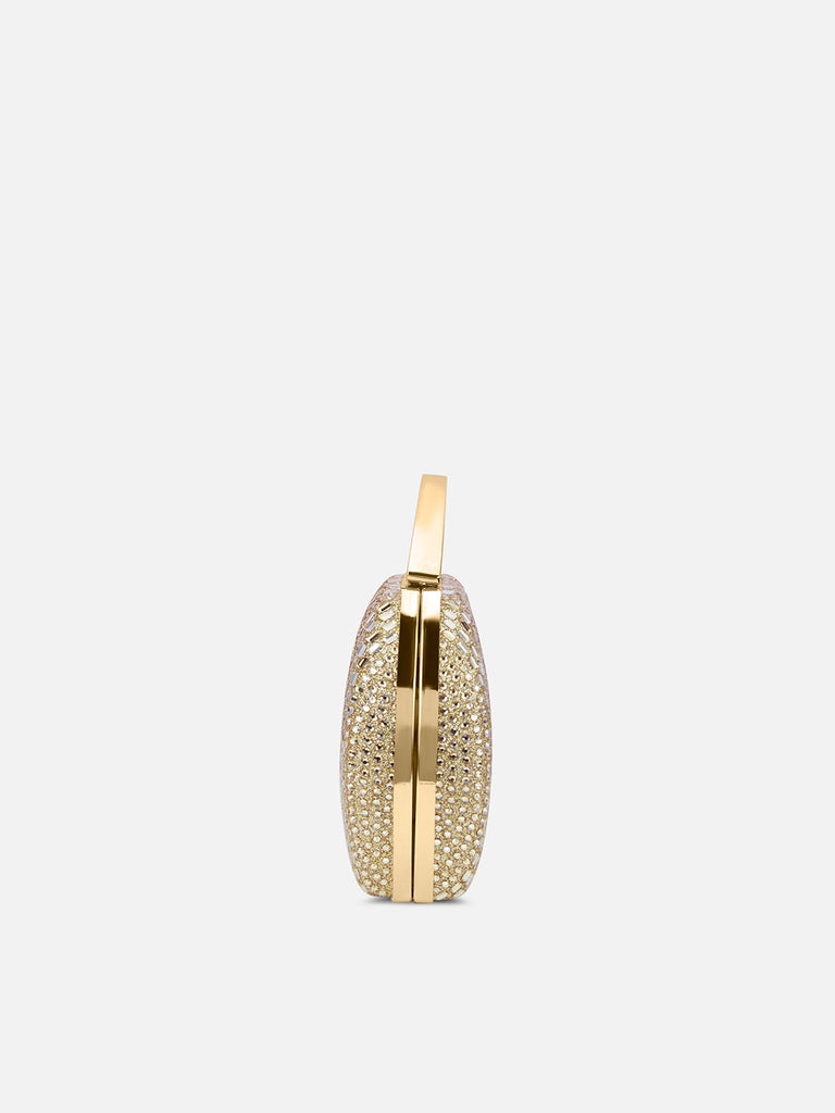 Bun Large Handle Clutch Gold