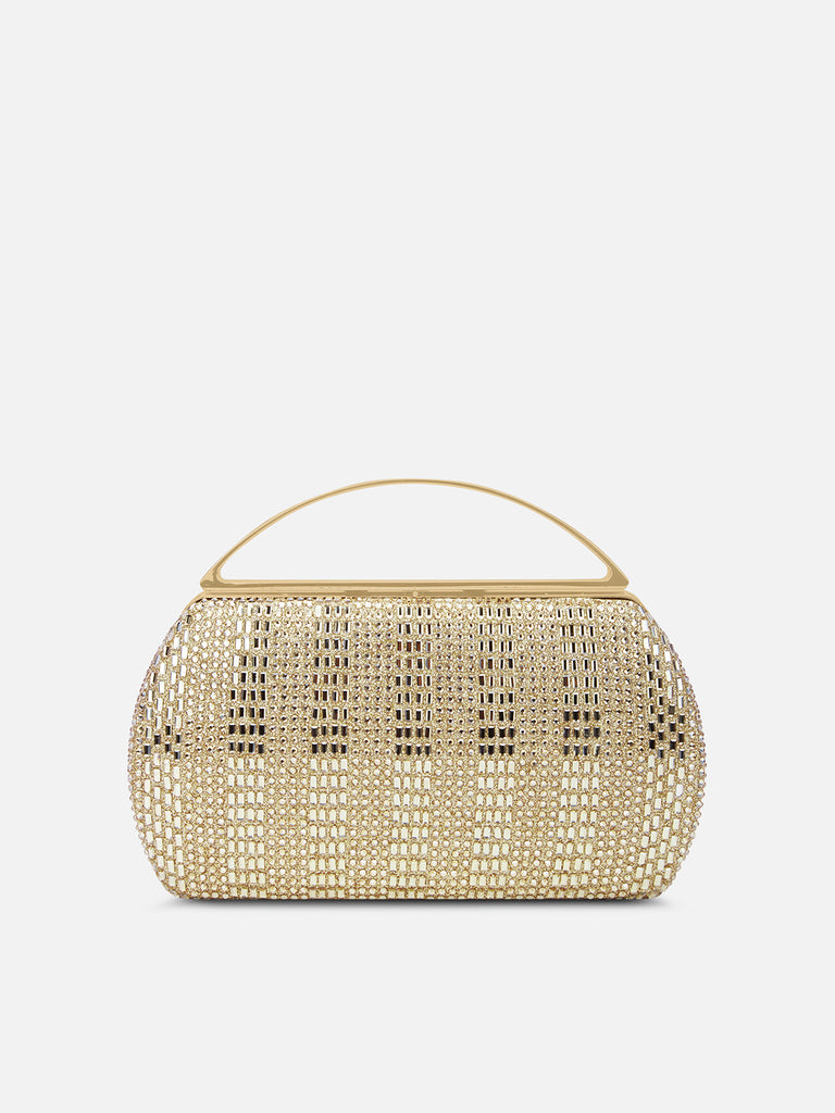 Bun Large Handle Clutch Gold