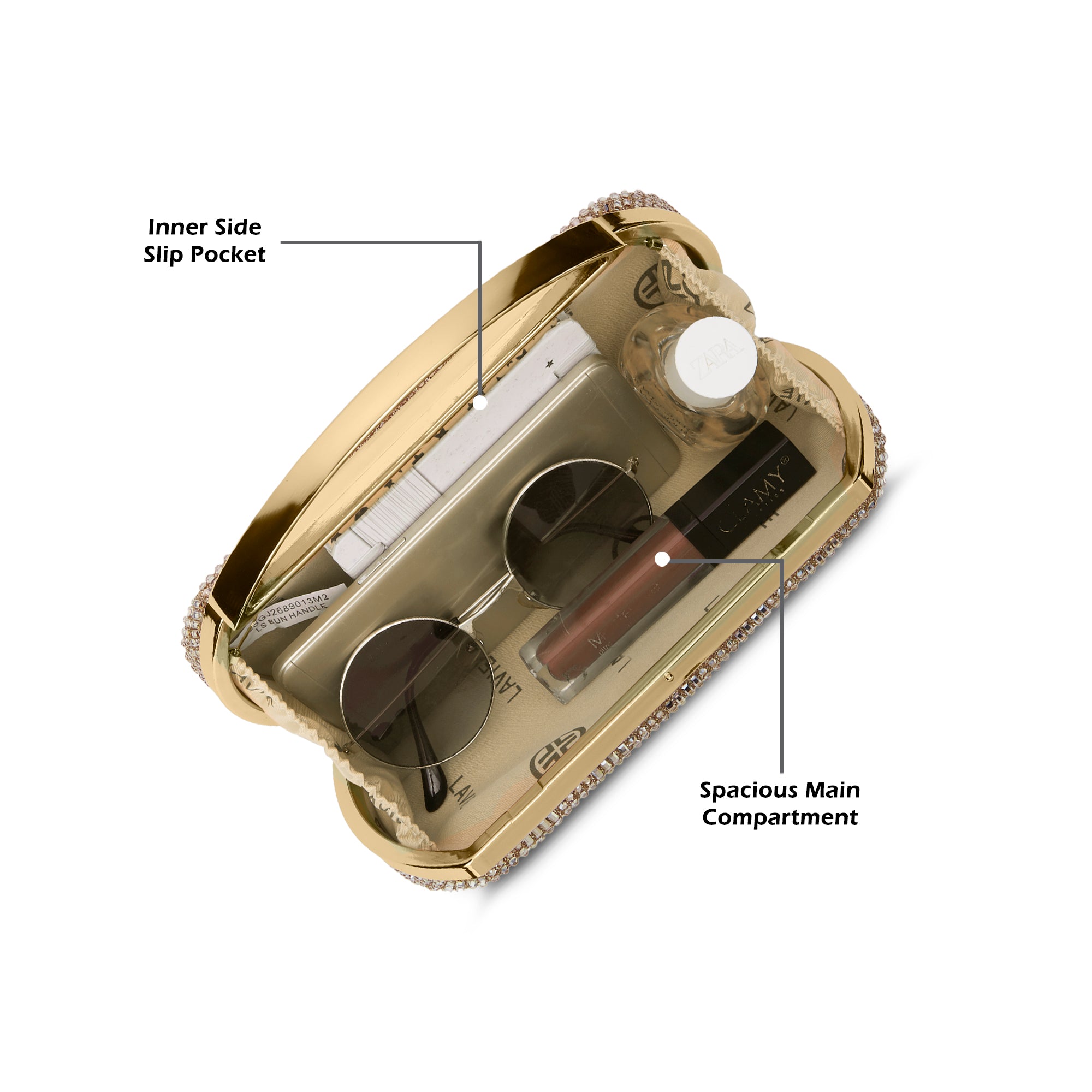 Bun Large Handle Clutch Gold