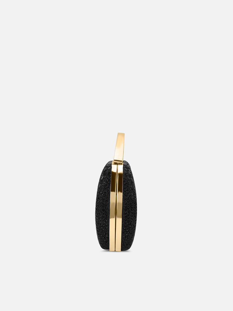 Bun Large Handle Clutch Black