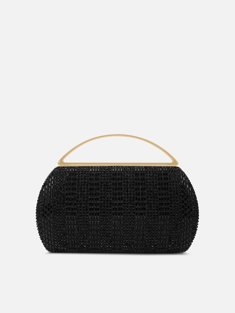 Bun Large Handle Clutch Black