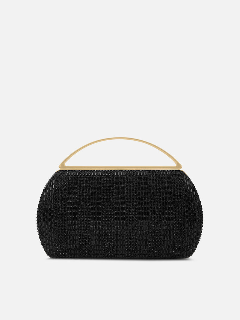 Bun Large Handle Clutch Black
