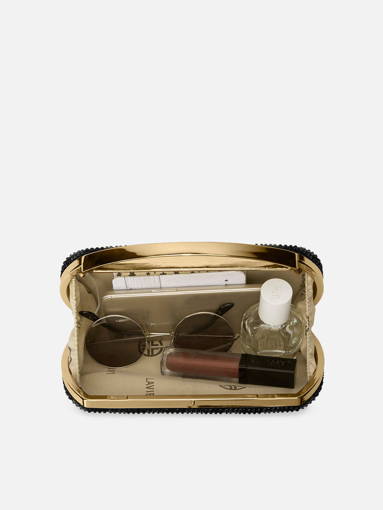 Bun Large Handle Clutch Black