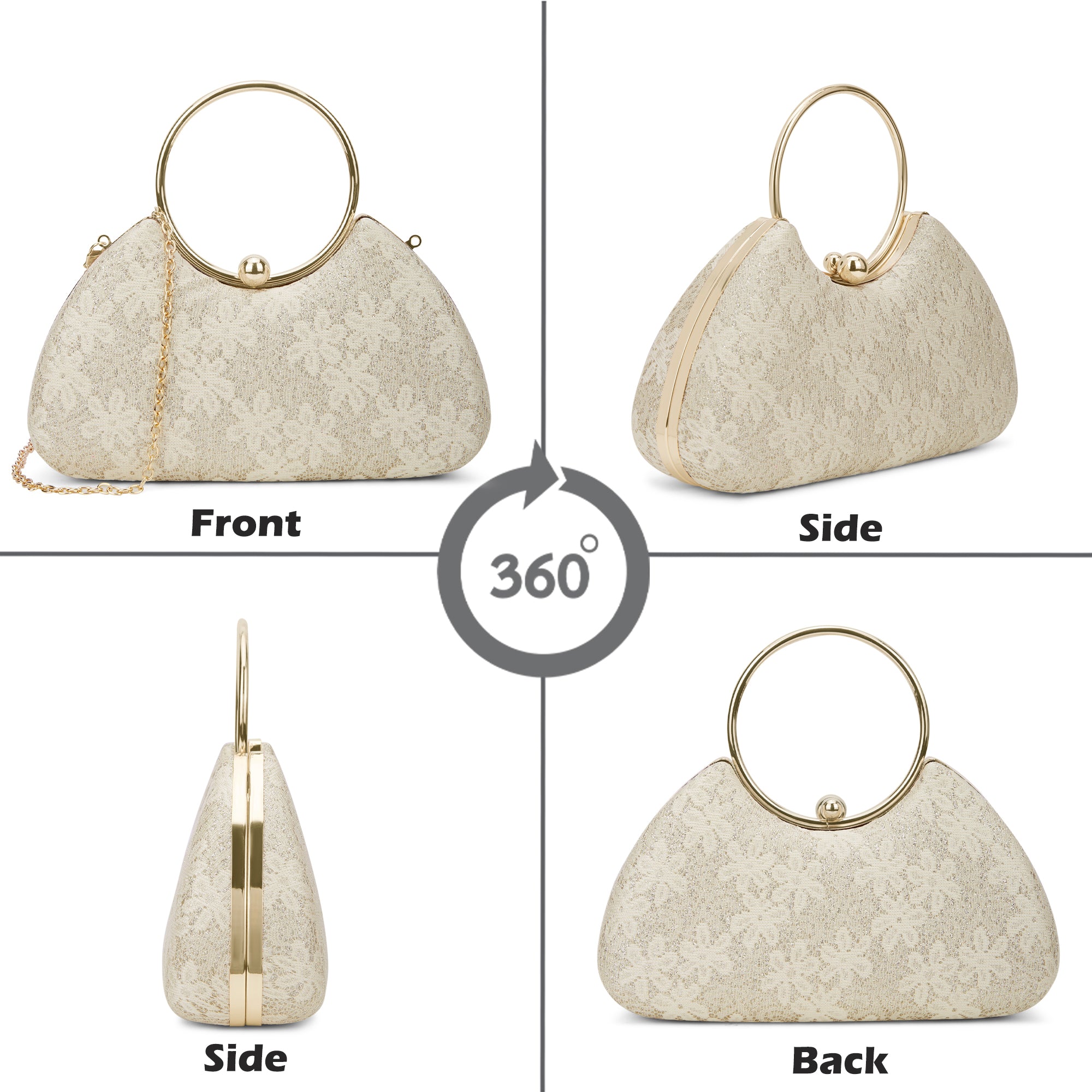 Adore Large Handle Clutch Gold