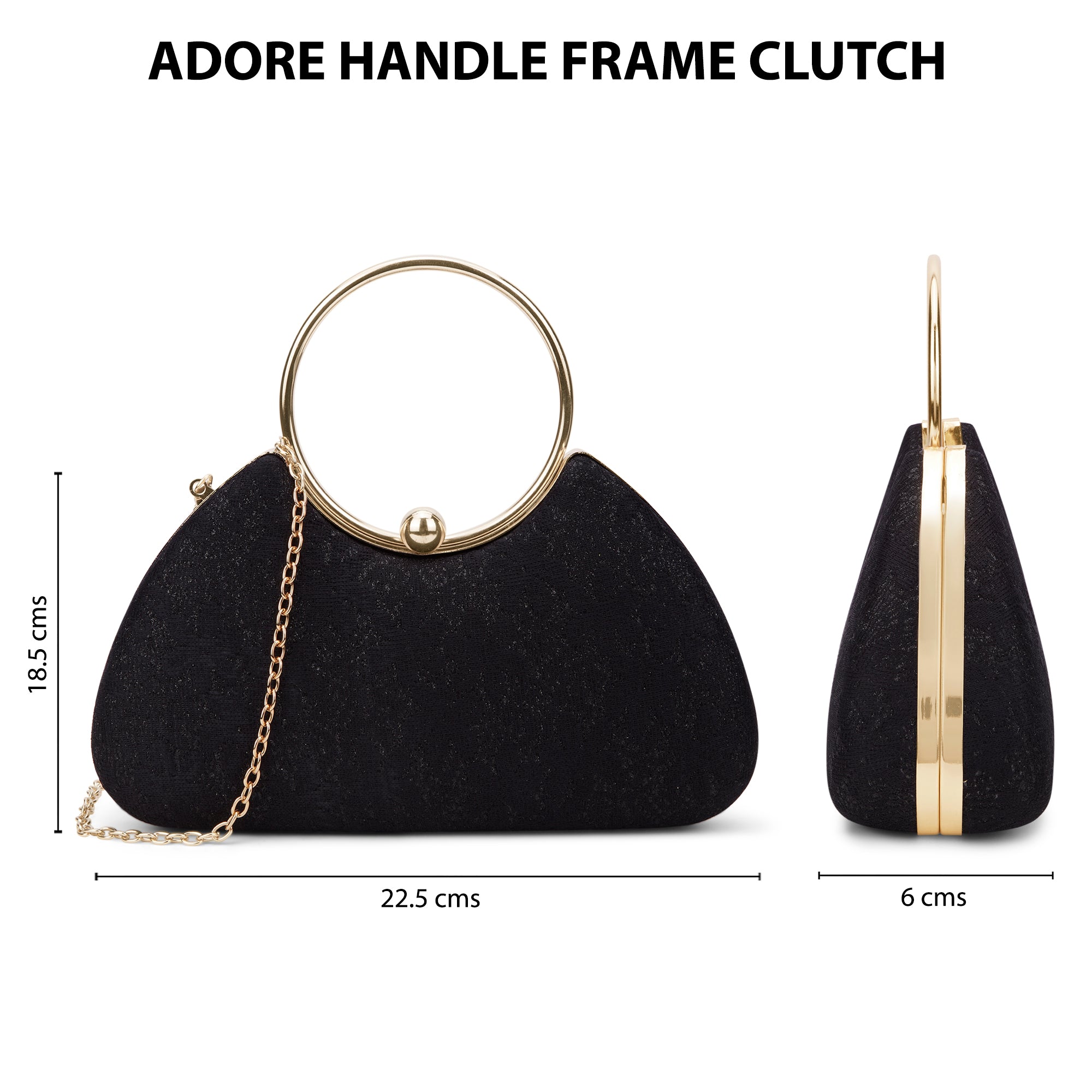 Adore Large Handle Clutch Black