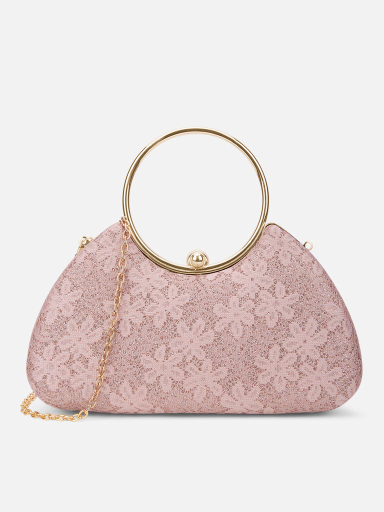 Adore Large Handle Clutch Rose Gold