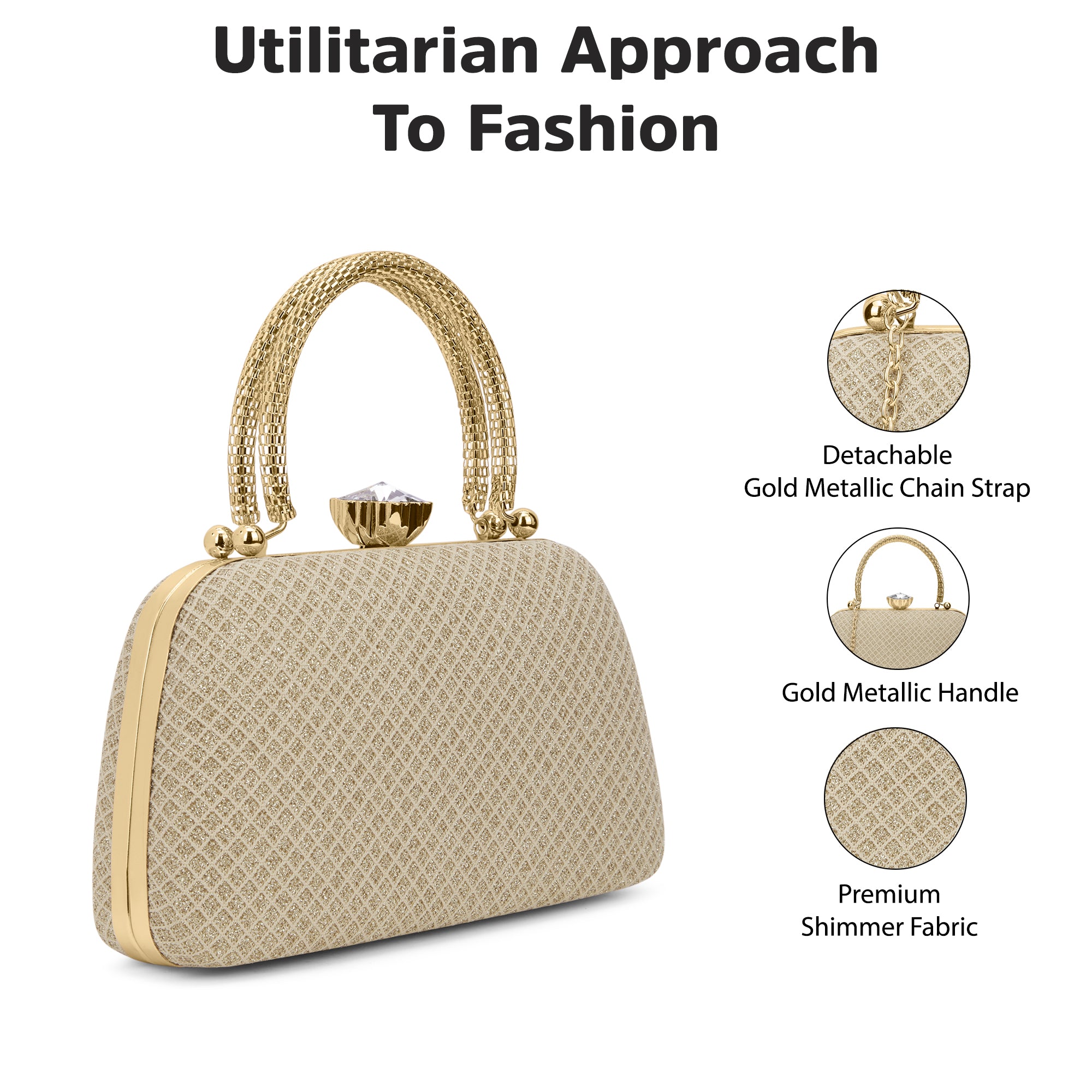 Twist Small Handle Clutch Gold