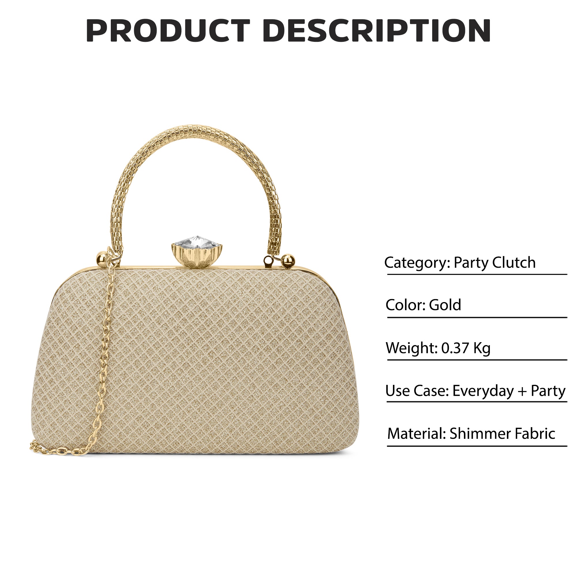 Twist Small Handle Clutch Gold