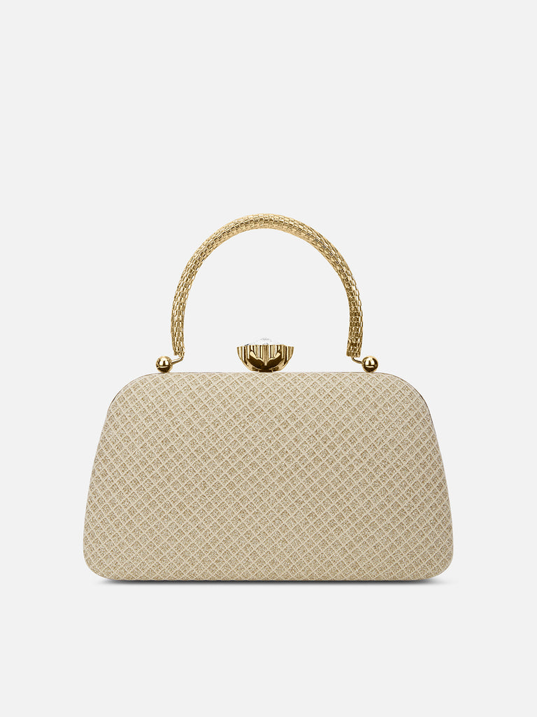 Twist Small Handle Clutch Gold